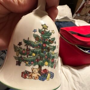 Holiday Bell with Christmas Tree and Teddy Bear